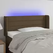 LED Uzglavlje tamnosmede 103x16x78/88 cm od tkanine