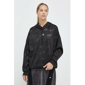 Pulover adidas ženska, črna barva, s kapuco