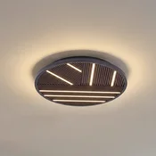 Lucande LED stropna svetilka Orven, les, O 50 cm, z možnostjo zatemnitve - Dnevna soba/jedilnica - Sodobni - črna, bela, les - Kovina