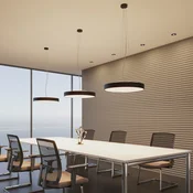 Arcchio LED viseča svetilka Vanida, črna, O 60 cm, gor/dol - Kuhinja - Sodobni - črna, bela - Kovina