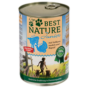 Varčno pakiranje Best Nature Dog Junior 12 x 400 g - Teletina, puran in testenine