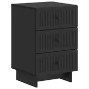 vidaXL Nočna omarica s predalom Črna 43 x 41 x 66,5 cm Inženirski les