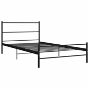 MAISON CHIC Posteljni okvir - Enojna postelja - Postelja za odrasle črn kovinski 100x200 cm-J8508, (21769904)