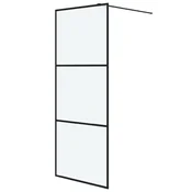 Vidaxl Pregrada za tuš črna 80x195 cm motno ESG steklo