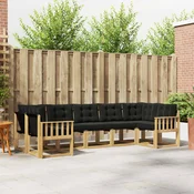Set vanjskih sofa s jastukom 7 pcs Bijela i crna
