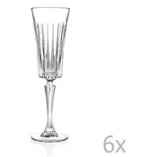 Komplet 6 kristalnih kozarcev za šampanjec RCR Cristalleria Italiana Edvige, 210 ml