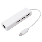 FAST ASIA Adapter konvertor USB 3.1 TIP C na 3x HUB + RJ45 beli