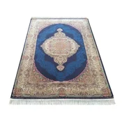Dywanopol Kos preproge EXCLUSIVE Qum Silk 01 v mornarsko modri barvi, 160 x 230 cm