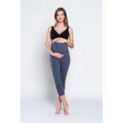 3/4 Maternity Leggings, Third Trimester - Graphite