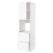 METOD/MAXIMERA Visoka omara za pečico+vr/2lč/2v pr, bela Enköping/bela imitacija lesa, 60x60x220 cm
