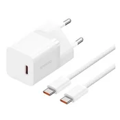 BASEUS GaN5 MINI 1C mrežni punjac, Type-C prikljucak, 30W, GaN5 + Type-C kabel, BIJELA P10110902213-00