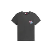 Tommy Jeans Majica neonsko modra/svetlo roza/črna/bela