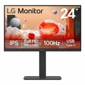 LG 60.4cm/23.8“ (1920x1080) 24BA650-B 16:9 FHD IPS 5ms 100Hz HDMI DP USB-C Speaker Pivot Black