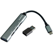 Gembird USB-C cvoršte/razdelnik 4xUSB 3.0, Type-C+USB 3.0 (4 porta), Aluminijumsko kucište | UHB-U3P4-05