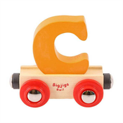 Leseni železniški tiri Bigjigs Rail Wagon - črka C
