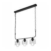 Luster na lancu MORGAN 3xE27/60W/230V crna/hrom