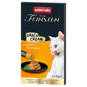 Animonda Vom Feinsten Adult kremasti priboljšek - 6 x 15 g s piščancem in mačjo travo