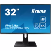 Iiyama ProLite XUB3293UHSN-B5LED monitor 32 (31.5 viewable) 3840 x 2160 4K @ 60 Hz IPS 350 cd/m2 1000:1 4 ms HDMI DisplayPort USB-C speakers matte black - XUB3293UHSN-B5
