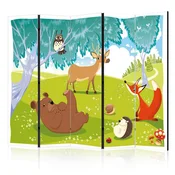 artgeist Paravan Funny Animals I, 5-Delni, Dvostranski