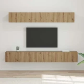Set TV komoda Zidne 5 pcs Umjetnicki hrast Konstruirano drvo