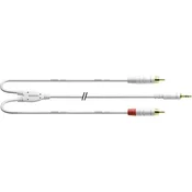 Cordial Avdio Adapter cable [1x 3,5 mm banana moški konektor - 2x Moški cinch konektor] 3 m Bela Cordial