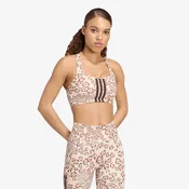 Modrček adidas x Farm Rio Optime Bra Ecru Tint/ Multicolor/ Shadow Brown M