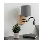 Brilagi - LED zidna svetiljka NUBILA WOOD 1xE27/25W/230V + LED/3W hrast/crna/svetlosiva