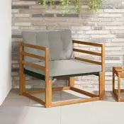 Set vanjskih sofa Cvrsto drvo akacije i Textilene Prirodna