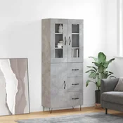 vidaXL vidaXL Visoka komoda betonsko siva 69,5x34x180 cm inženirski les, (20956682)