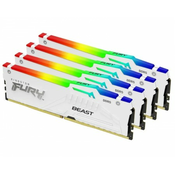 KINGSTON DIMM DDR5 128GB 4x32GB 5200MTs KF552C40BWAK4-128 FURY Beast White RGB XMP