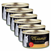 Konzerva mačje hrane Miamor Filet, piščanec in testenine, 6 x 100 g