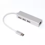 Adapter Type C na 3 USB 2.0 RJ45 JWD-TC18