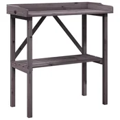 Vidaxl Miza za rastline s polico siva 78x38x82,5 cm trden les jelke