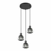 Črna viseča svetilka s steklenim senčilom o 37 cm Tarifa – Trio