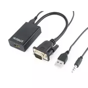 Gembird VGA-HDMI adapter kabl sa audio kablom (A-VGA-HDMI-01)