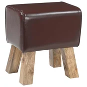 vidaXL klop 40 x 30 x 45 cm Pravo usnje Temno rjava