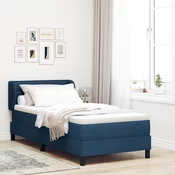 vidaXL vidaXL Postelja z vzmetnico Modra 90x190 cm Tkanina, (22051871)