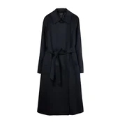 GOBI Cashmere Prehoden plašč Cashmere Wrap Coat with Belt črna