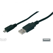 USB 2.0 prikljucni kabel [1x USB 2.0 utikac A - 1x USB 2.0 utikac Micro-B] 3 m crni