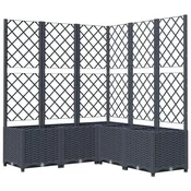 Vidaxl Cvetlično korito z oporno mrežo modro sivo 120x120x136 cm PP