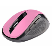 C-TECH miš WLM-02, crno-ružičasti, bežični, 1600DPI, 6 tipki, USB nano prijemnik