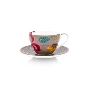 Pip Studio skodelica s podstavkom iz glaziranega porcelana 300 ml