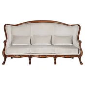 Casa Padrino luxury Art Nouveau sofa gray/dark brown high gloss 202 x 85 x H. 100 cm - Elegant living room sofa - Living room furniture - Luxury furniture in Art Nouveau - Art Nouveau furniture