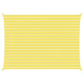 Vidaxl Sončno platno Rumena in Bela 7 x 5 m 100% poliester Oxford