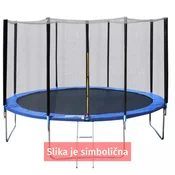 TRAMPOLIN z lestvijo 396 cm 80 vzmeti 4 noge, max 150 kg, modra - 8606036010048