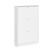 SoBuy omara za čevlje s preklopnimi vrati Bela 76x18x113cm FSR215-W, (5000227611)