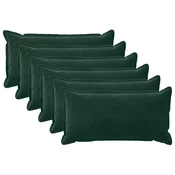 vidaXL Prevleka za blazino 6 pcs HOUTEN Temno zelena 40 x 80 cm Žamet