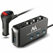 Maclean razdelilnik vtičnic za vžigalnik, voltmeter, 3 vtičnice za vžigalnik, 1xQC 3.0, 3xUSB, 6,8A, 1xPD 18W, max 12