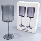 Homestar Vinska čaša DOLCE 2 kosa, V23,3 cm, siva