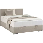 Carryhome POSTELJA Z VZMETNICO 90 cm  x 200 cm , tekstil peščene barve